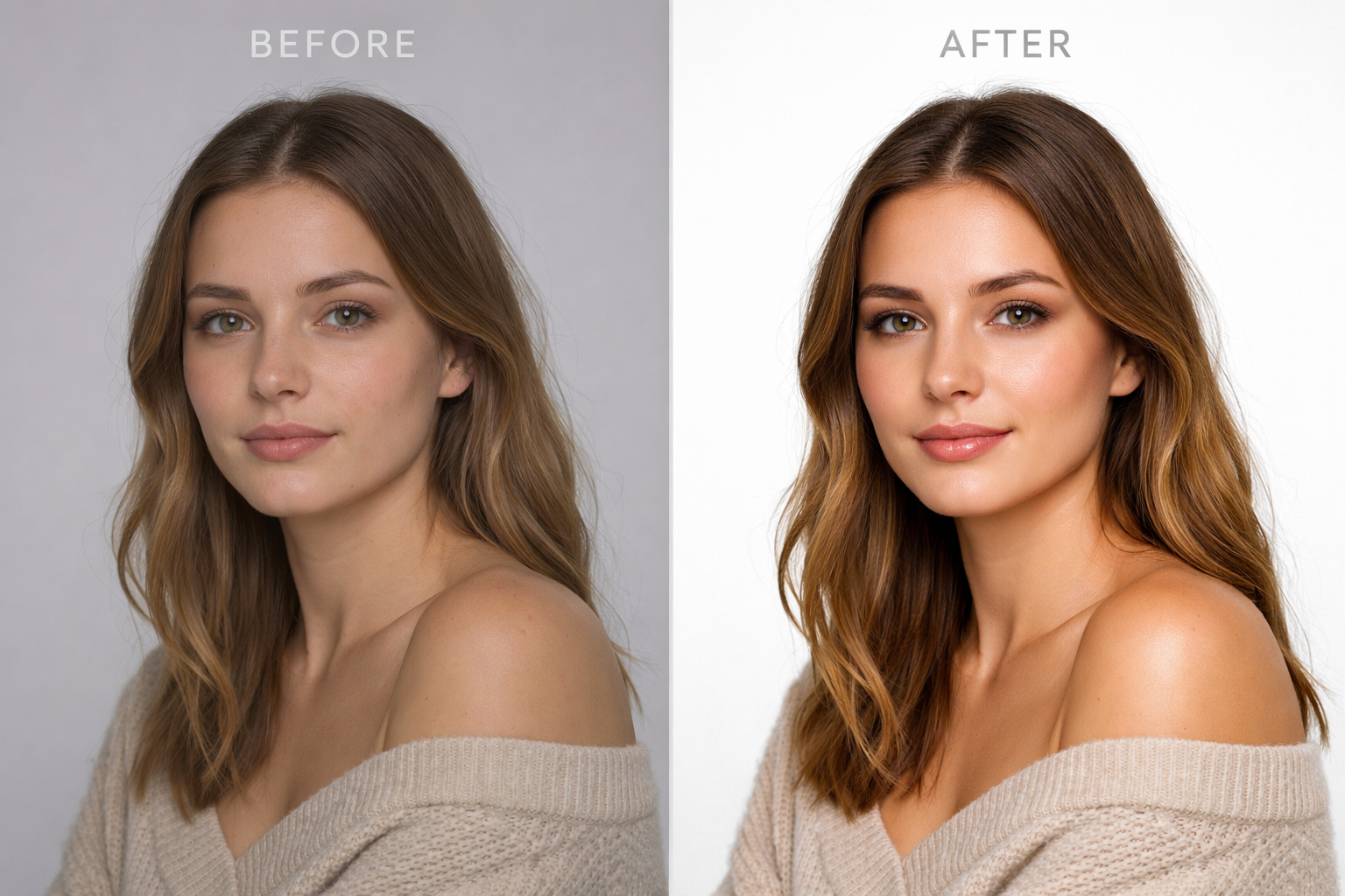 Portre duzenleme oncesi ve sonrasi karsilastirma